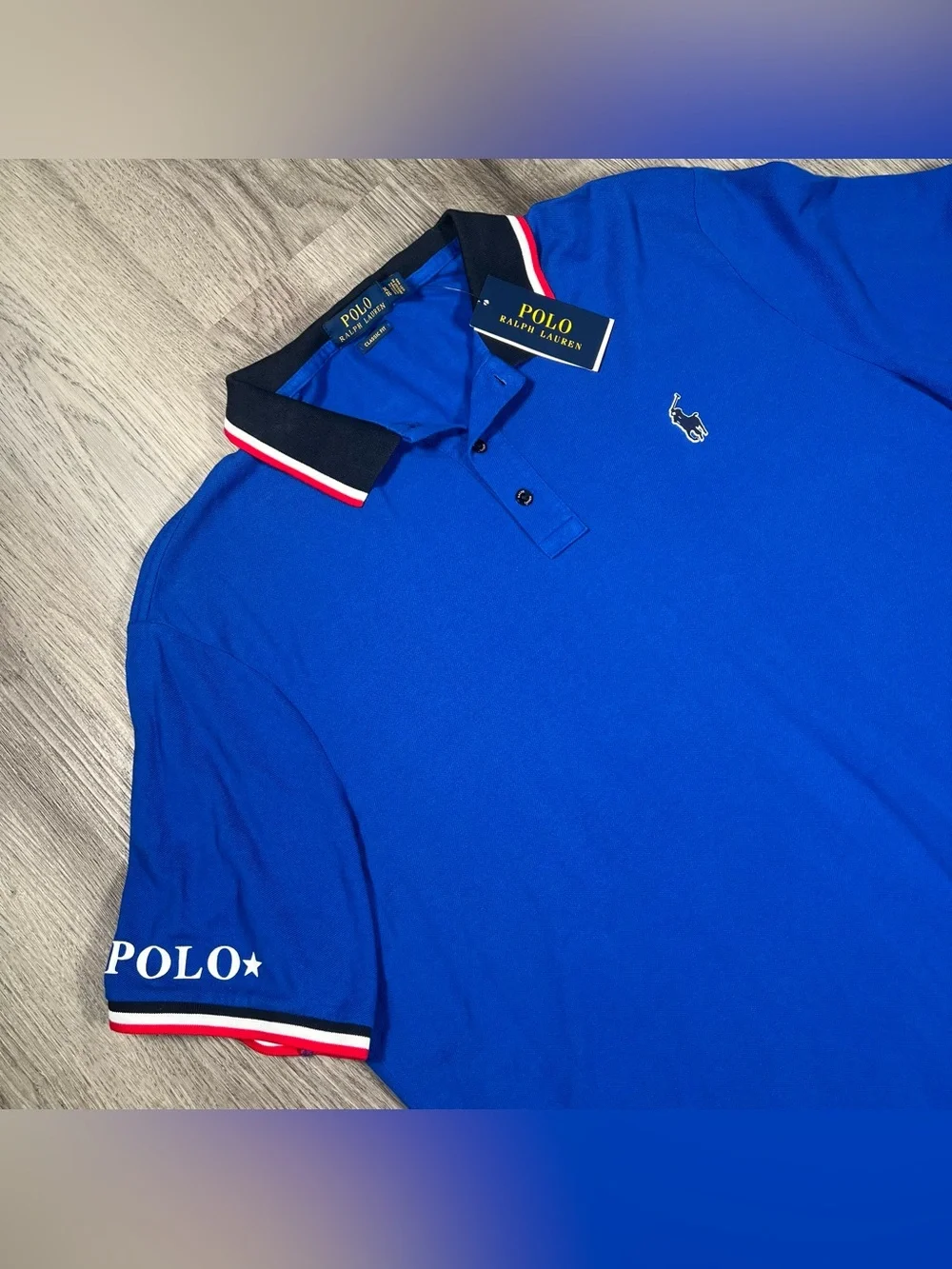 New Polo Ralph Lauren Shirt Mens XL Blue Red White Golf Casual Pony Logo USA